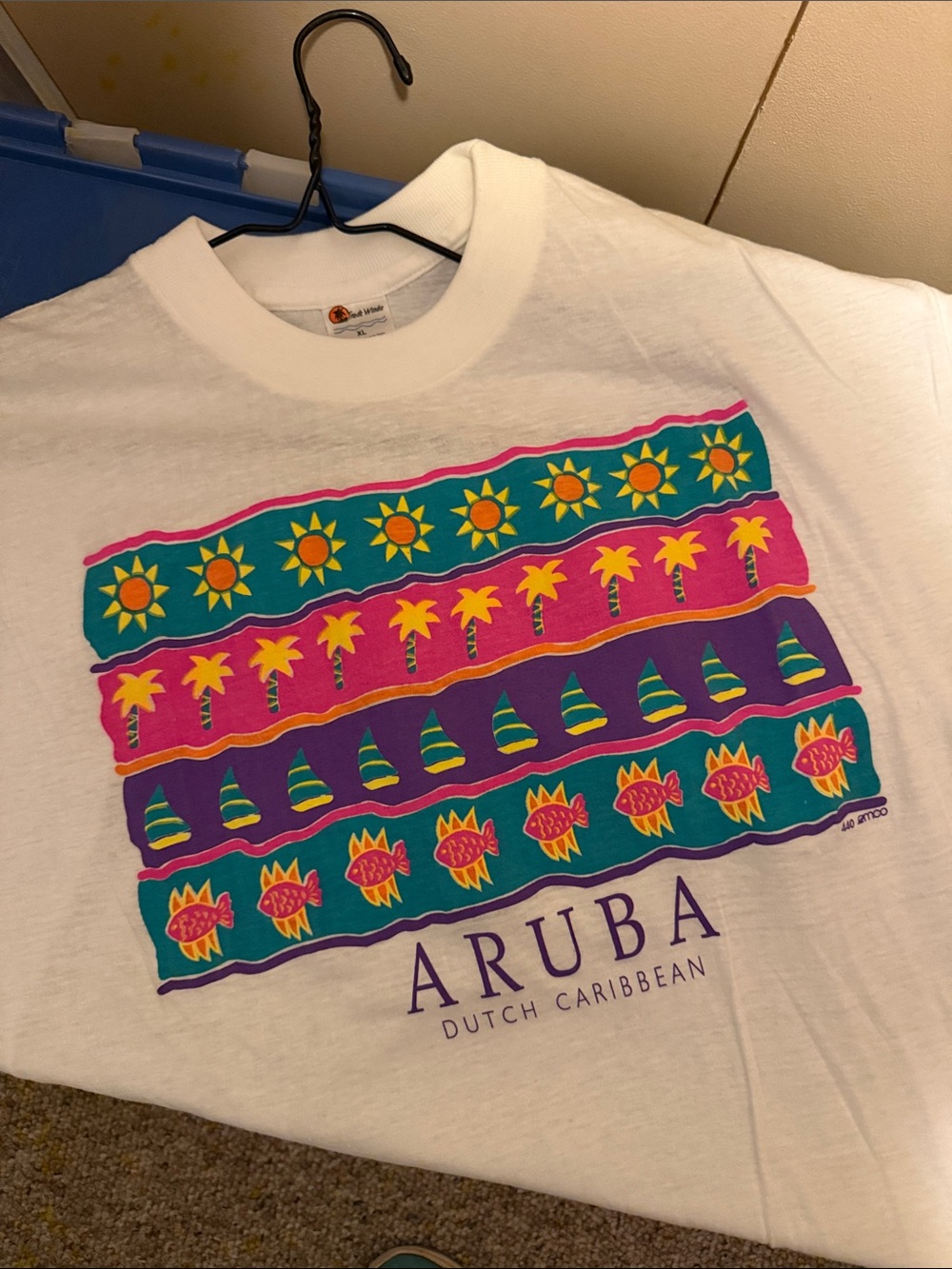 Aruba Dutch Caribbean White Unisex Adult XL Graphic Tee